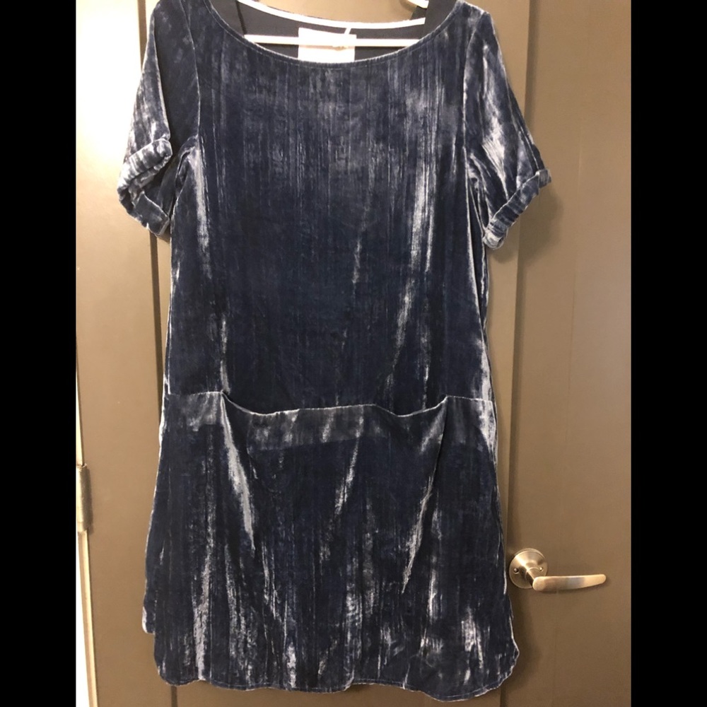 Velvet dropped waist mini dress